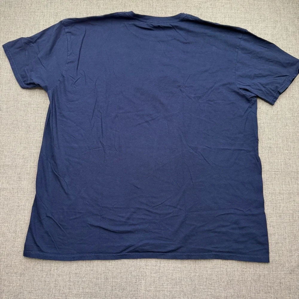 Anvil Mens University of Harbaugh Michigan Navy Blue Graphic T-Shirt 2XL 0795